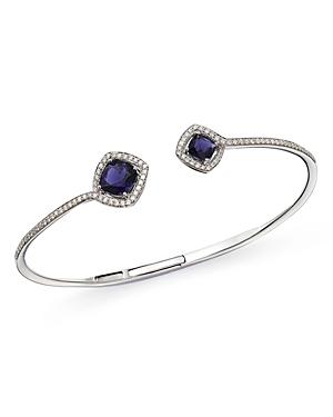 Hueb 18k White Gold Spectrum Diamond And Iolite Bangle Bracelet