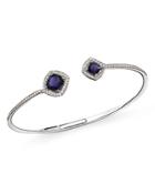 Hueb 18k White Gold Spectrum Diamond And Iolite Bangle Bracelet