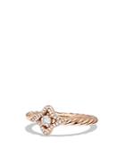 David Yurman Venetian Quatrefoil Ring With Diamonds In 18k Rose Gold