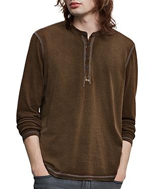 John Varvatos Star Usa Hawke Cotton Pigment Rub Long Sleeve Henley