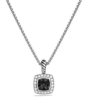 David Yurman Petite Albion Pendant With Black Onyx And Diamonds On Chain, 17