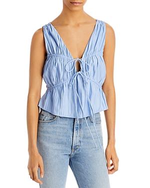 Frame Textured Front Tied Top
