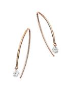 Aerodiamonds 18k Rose Gold Solo Diamond Threader Earrings