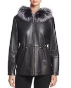 Maximlian Furs Fox Fur-trim Leather Jacket - 100% Exclusive