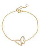 Nadri Cirque Cubic Zirconia Butterfly Link Bracelet In 18k Gold Plated