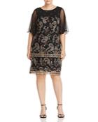 Adrianna Papell Plus Paisley Embroidered Mesh Dress