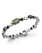 Ippolita Sterling Silver Rock Candy Mixed Prong And Bezel Bangle In Black Tie