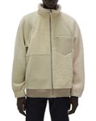 Helmut Lang Cotton Blend Fleece Patchwork Full Zip Jacket