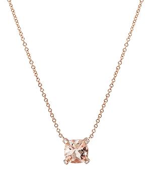 David Yurman Chatelaine Pendant Necklace With Morganite And Diamonds In 18k Rose Gold, 16-18