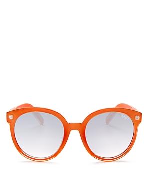 Quay High Tea Mirrored Round Sunglasses, 53mm