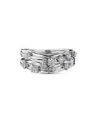 Hueb 18k White Gold Bahia Diamond Wavy Statement Ring