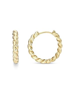 Zoe Lev 14k Yellow Gold Twisted Huggie Hoop Earrings