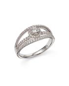 Bloomingdale's Diamond Triple Row Halo Ring In 14k White Gold, 0.50 Ct. T.w. - 100% Exclusive