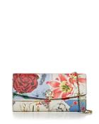 Salvatore Ferragamo Icona Floral Leather Chain Wallet