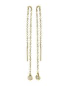 Moon & Meadow 14k Yellow Gold Diamond Bezel Threader Earrings