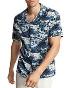 John Varvatos Star Usa Skip Short-sleeve Island-print Slim Fit Shirt