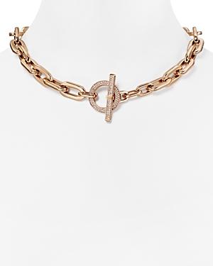Michael Kors Chain Link Pave Toggle Necklace, 18