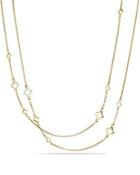 David Yurman Venetian Quatrefoil Link Chain Necklace With Diamonds In Gold