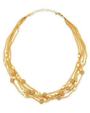 Bloomingdale's 14k Yellow Gold Beaded 5-row Mesh Necklace, 17 - 100% Exclusive
