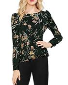 Vince Camuto Floral Soiree Puff Shoulder Top
