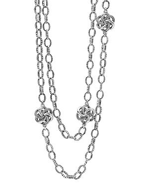 Lagos Sterling Silver Love Knot Link Necklace, 34