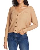 1.state Button-front Pointelle Sweater