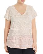 Lucky Brand Plus Ombre Printed Tee