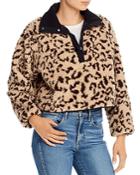 Saylor Cheetah Sherpa Fleece Pullover Sweater