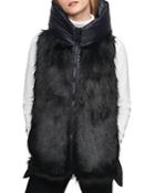 Dkny Faux Fur Hooded Puffer Vest