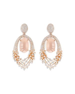 Hueb 18k Rose Gold Luminus Quartz & Diamond Orbital Drop Earrings