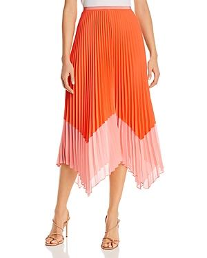 French Connection Ali Pleated Two-tone Midi Skirt