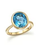 Blue Topaz Ring In 14k Yellow Gold