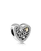 Pandora Charm - 14k Gold, Sterling Silver & Cubic Zirconia Love Script, Moments Collection