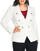 City Chic Plus Double-breasted Blazer