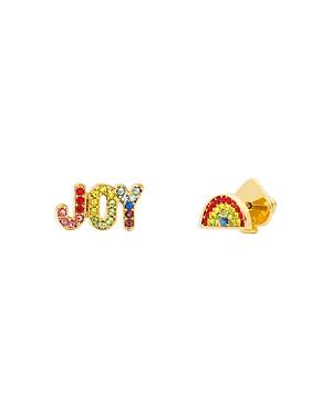 Kate Spade New York Rainbow Multicolor Pave Joy & Rainbow Mismatch Stud Earrings In Gold Tone