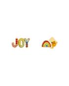 Kate Spade New York Rainbow Multicolor Pave Joy & Rainbow Mismatch Stud Earrings In Gold Tone