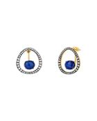 Nadri Ivy Blue Earrings In 18k Gold-plated Sterling Silver