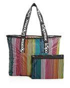 Lesportsac Candace North/south Rainbow Stripe Tote