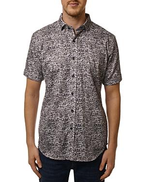 Robert Graham Firestone Cotton Printed Tailored Fit Short Sleeve Button Down Shirt
