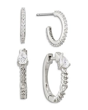 Nadri Lucca Cubic Zirconia Hoop Earrings, Set Of 2