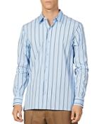 Sandro Bank Blue Striped Slim Fit Button-down Shirt