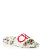 Salvatore Ferragamo Women's Floral Pool Slide Sandals