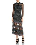 Maje Rezia Mixed Media Midi Dress