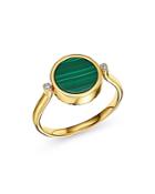Bloomingdale's Diamond And Malachite Reversible Ring In 14k Yellow Gold - 100% Exclusive