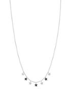 Meira T 14k White Gold Black & White Diamond Stars Necklace, 18