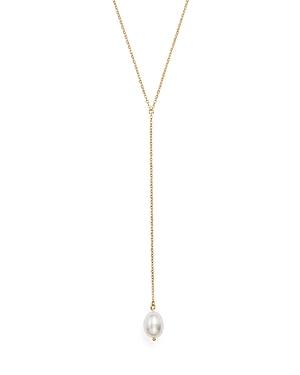 Y Necklace With Cultured Freshwater Pearl Drop In 14k Yellow Gold, 26