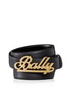Bally Swoosh Logo Reversible Leather Belt