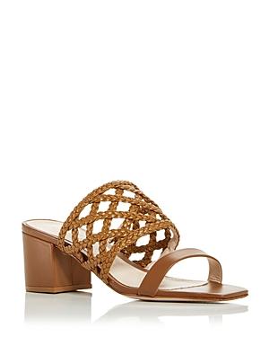 Schutz Women's Angie Woven Block Heel Slide Sandals