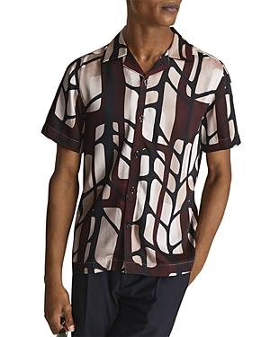 Reiss Rico Abstract Print Camp Shirt