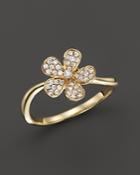 Kc Designs Small Diamond Flower Ring In 14k Yellow Gold